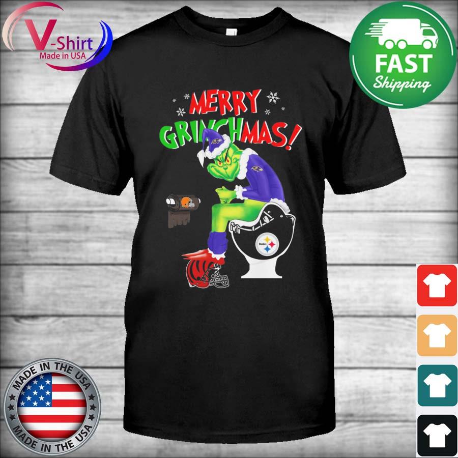 Merry Grinchmas Baltimore Ravens Grinch and Cleveland Browns toilet paper  sweater, hoodie, sweater, long sleeve and tank top