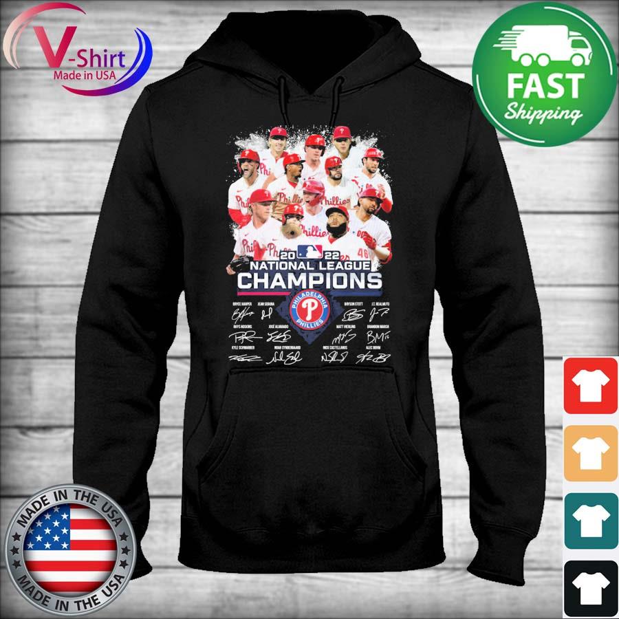 Philadelphia Phillies 2022 National league champions signatures shirt,  hoodie, sweater, long sleeve and tank top