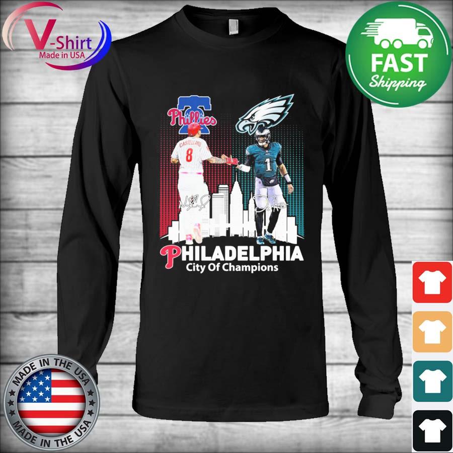 Philadelphia Phillies City Of Champions Philadelphia Phillies And  Philadelphia Eagles Signatures shirt, hoodie, sweater, long sleeve and tank  top