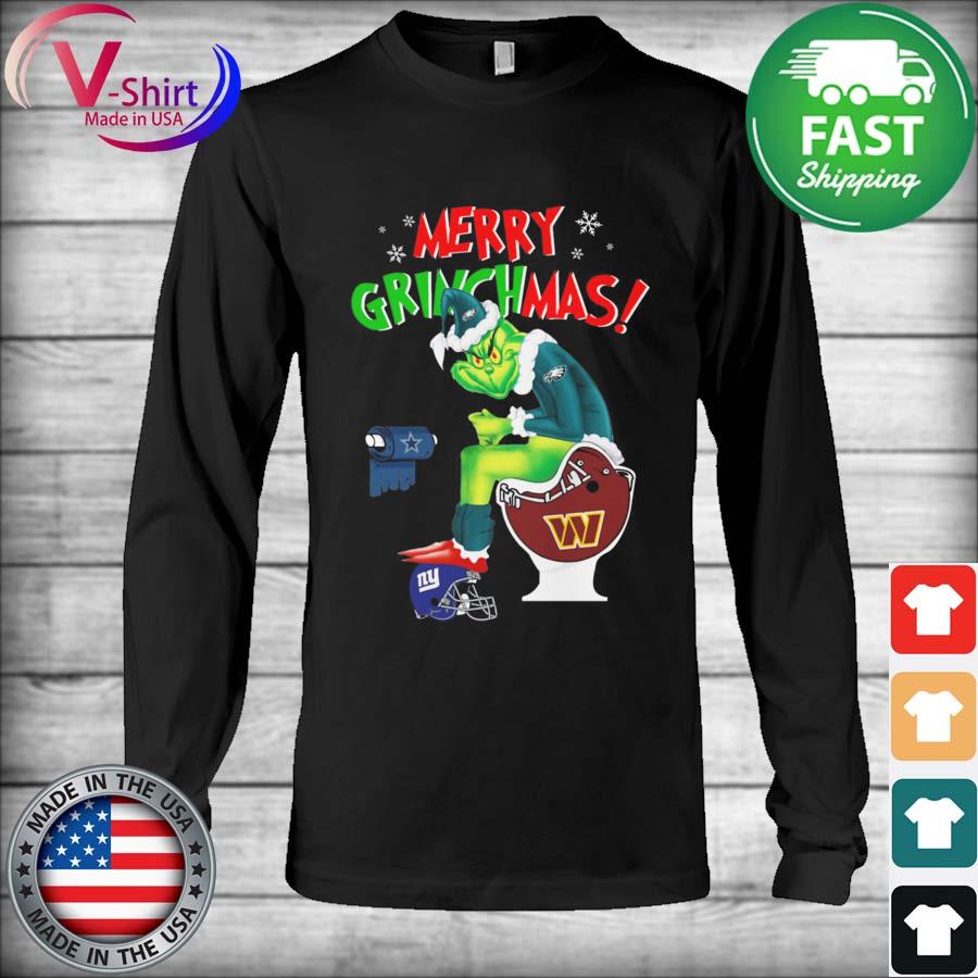 Official Merry Grinchmas The Grinch Philadelphia Eagles Dallas Cowboys  toilet paper Christmas shirt, hoodie, sweater, long sleeve and tank top