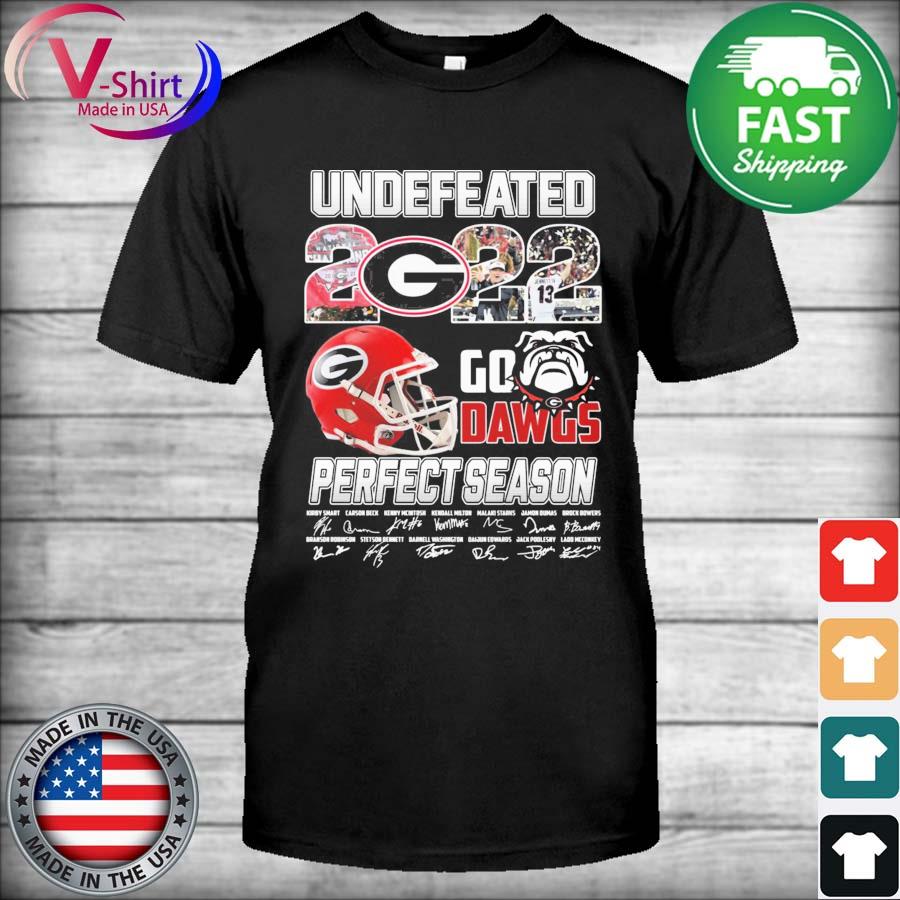 Georgia Football Shirt Undefeated 80 Perfect Season Signatures