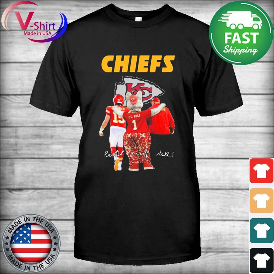 The Chiefs Kc Wolf Patrick Mahomes II And Andy Reid Signatures Shirt,  hoodie, sweater, long sleeve and tank top