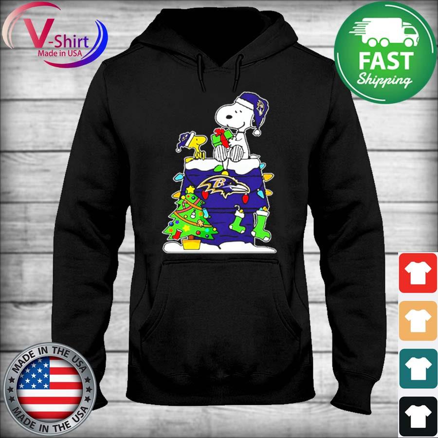 Snoopy And Woodstock Merry Baltimore Ravens Christmas T-Shirt - T-shirts  Low Price