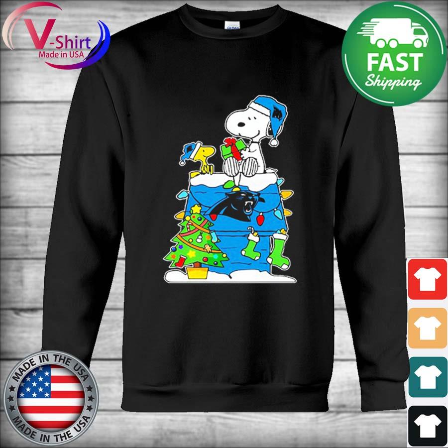 Nfl Carolina Panthers Snoopy And Woodstock Christmas Shirt, hoodie