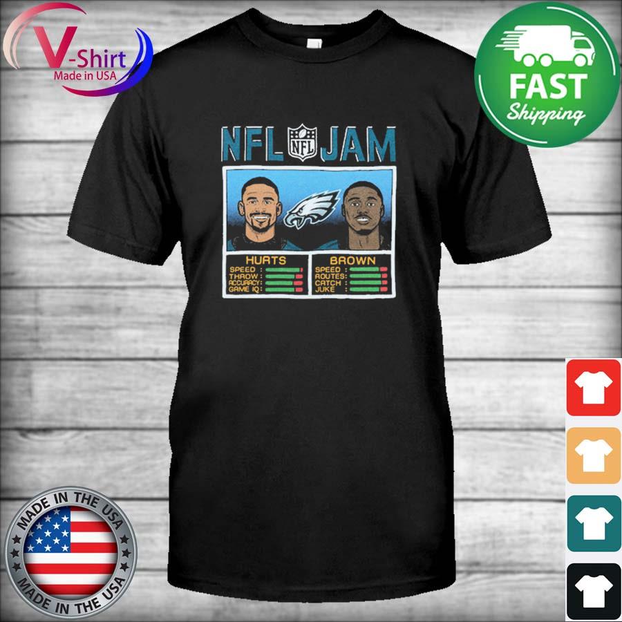 A.J. Brown & Jalen Hurts Philadelphia Eagles Homage NFL Jam Tri-Blend  T-Shirt - Charcoal