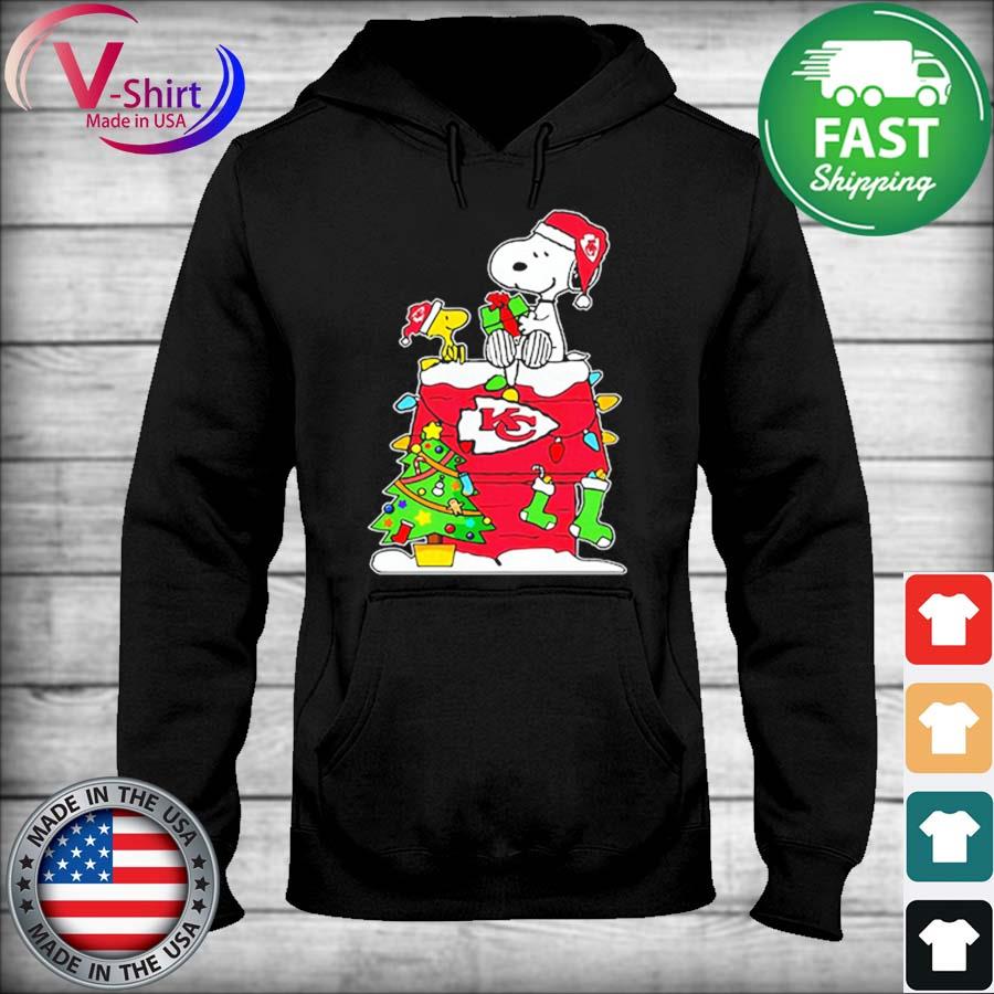 Original Nfl Kansas City Chiefs Snoopy And Woodstock Christmas T