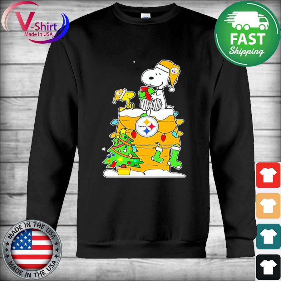 NFL Pittsburgh Steelers Snoopy and Woodstock Merry Christmas shirt