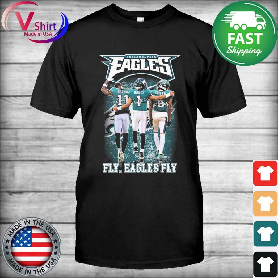 Fly Eagles Fly Aj Brown Jalen Hurts And Devonta Smith Signatures Shirt,  hoodie, sweater, long sleeve and tank top