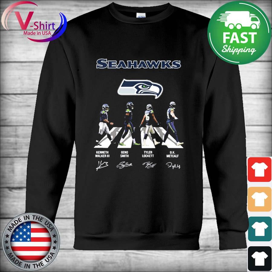 Seattle Seahawks Geno Smith Dk Metcalf Tyler Lockett And Kenneth Walker III  Signatures Shirt - Limotees