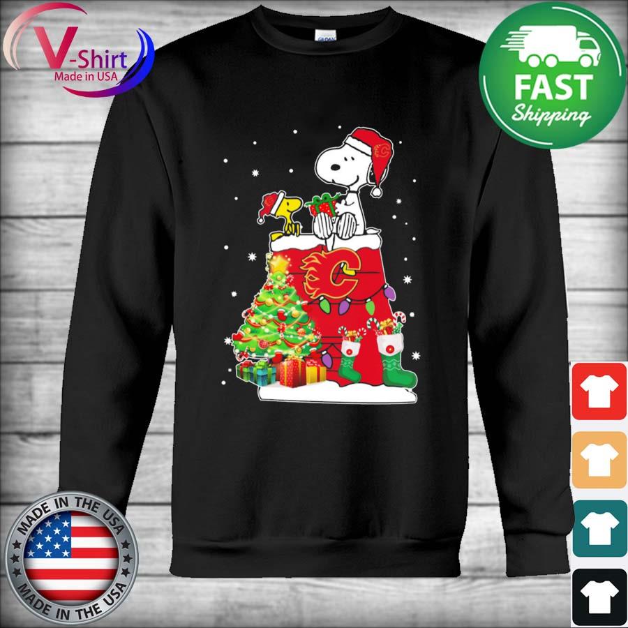 Snoopy And Woodstock Calgary Flames Merry Christmas sweater, hoodie, sweater,  long sleeve and tank top