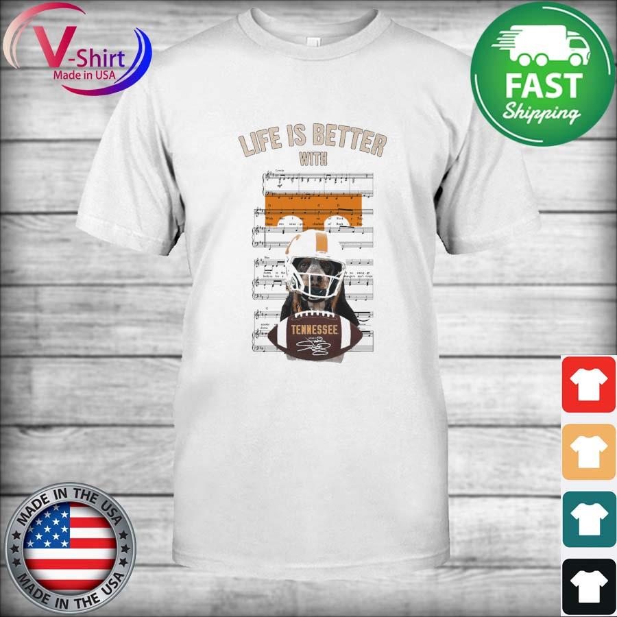 Vqtshirt - Tennessee Volunteers Life is better with Music shirt - Vegatee