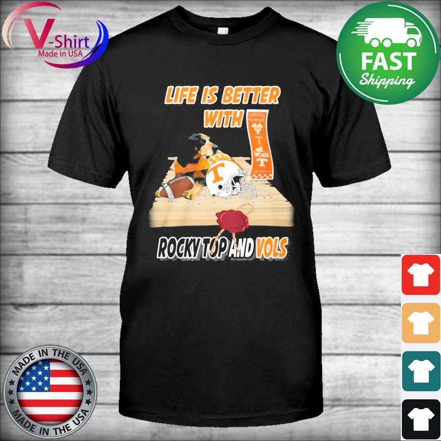 Vqtshirt - Tennessee Volunteers Life is better with Music shirt - Vegatee