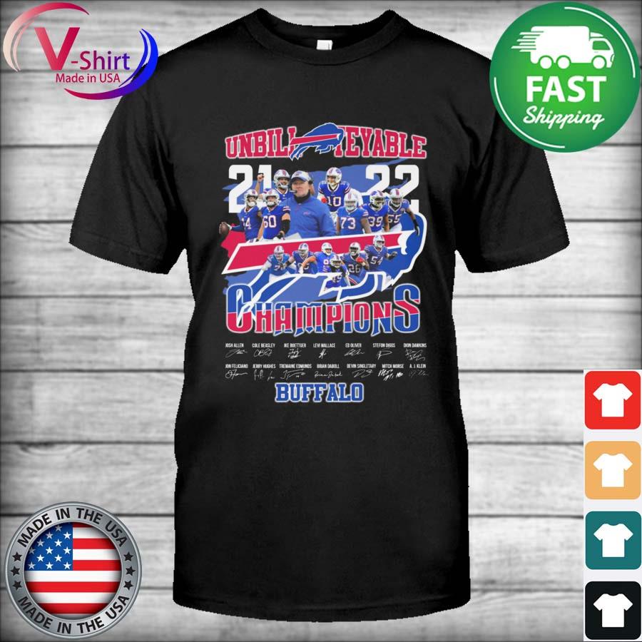 AFC East Division Buffalo Bills Champions 2020 Signatures T-Shirt