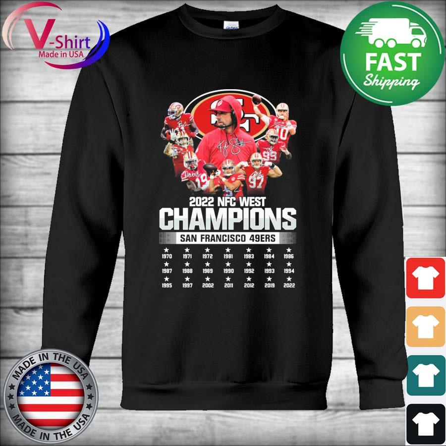 2022 NFC West Champions San Francisco 49ers team 1970-2022 signatures  shirt, hoodie, sweater, long sleeve and tank top