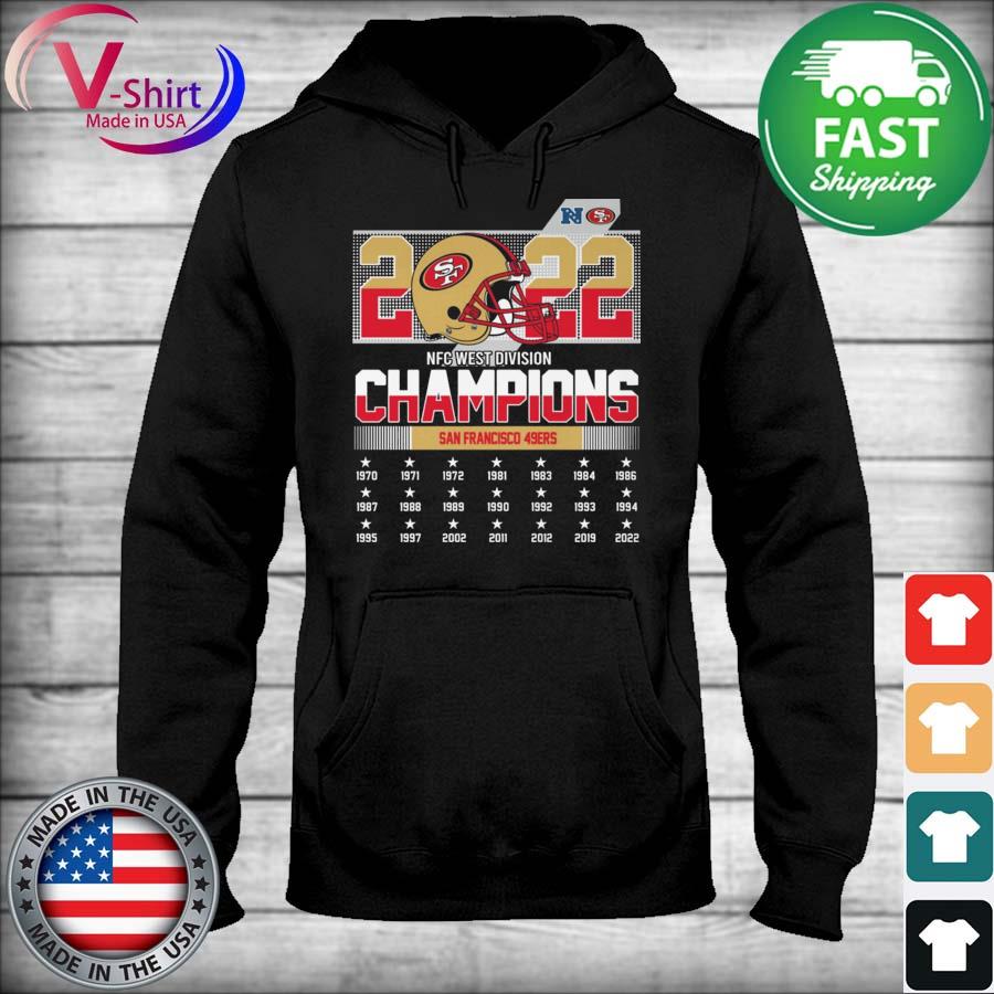 San Francisco 49ers 2022 NFC west Division Champions 1970-2022 shirt,  hoodie, sweater, long sleeve and tank top