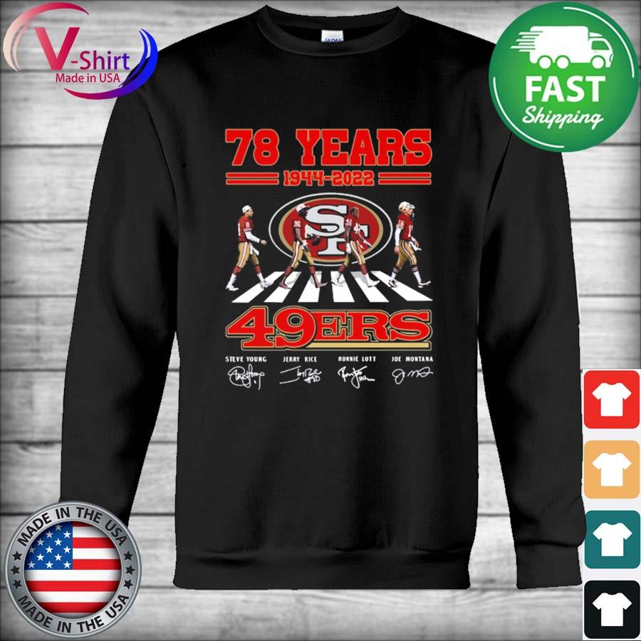 49ers Steve Young Jerry Rice Ronnie Lott Joe Montana Abbey Road Signatures  shirt, hoodie, sweater, long sleeve and tank top