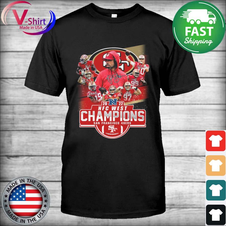 San Francisco 49ers Team Football 2022 NFC West Division Champions  Signatures shirt, hoodie, sweater, long sleeve and tank top