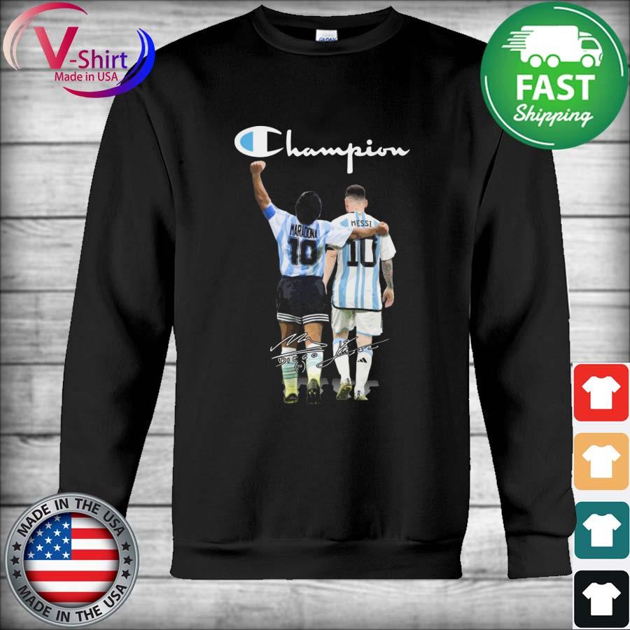 Argentina Football Team 3 Stars Champions World Cup Diego Maradona and  Lionel Messi signature shirt, hoodie, sweater, long sleeve and tank top