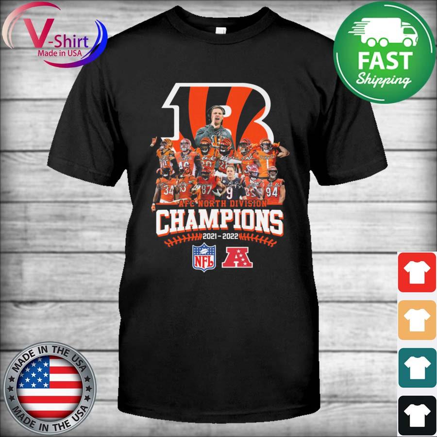 Cincinnati Bengals Team AFC North Division Champions 2021 2022 Signatures  Shirt