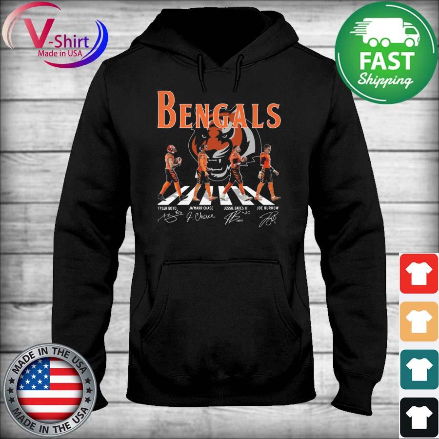 The Bengals Tyler Boyd Ja' Marr Chase Jessie Bates III Joe Burrow abbey road  signatures shirt, hoodie, tank top, sweater and long sleeve t-shirt