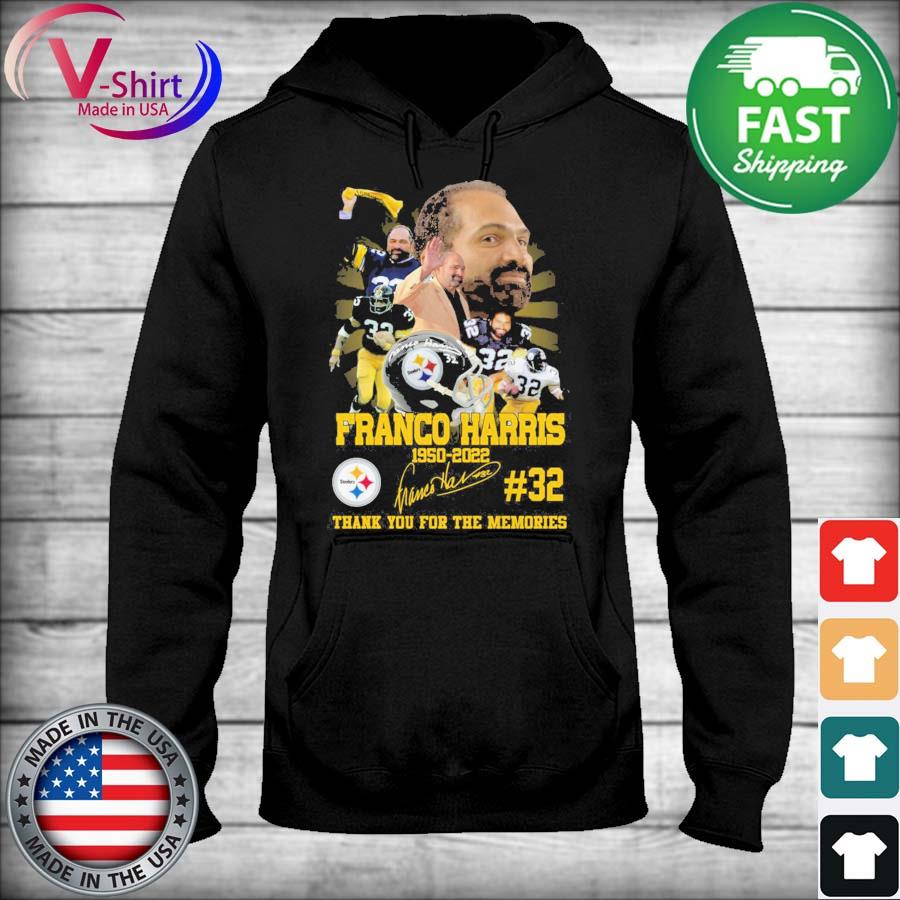 Pittsburgh steelers 32 Franco Harris 1950 2022 thank you for the memories  signature t-shirt, hoodie, sweater, long sleeve and tank top