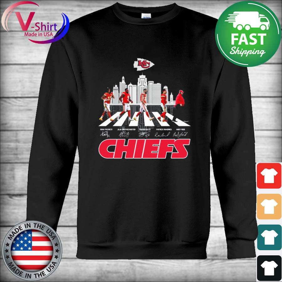 Kansas City Chiefs Isiah Pacheco Travis Kelce Patrick Mahomes II and JuJu  Smith Schuster signatures shirt