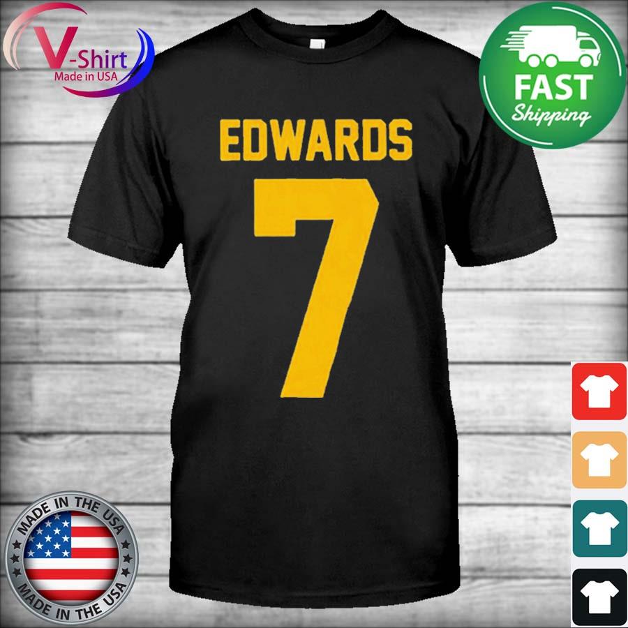 BreakingT Michigan Wolverines Blue Donovan Edwards #7 Football T-Shirt