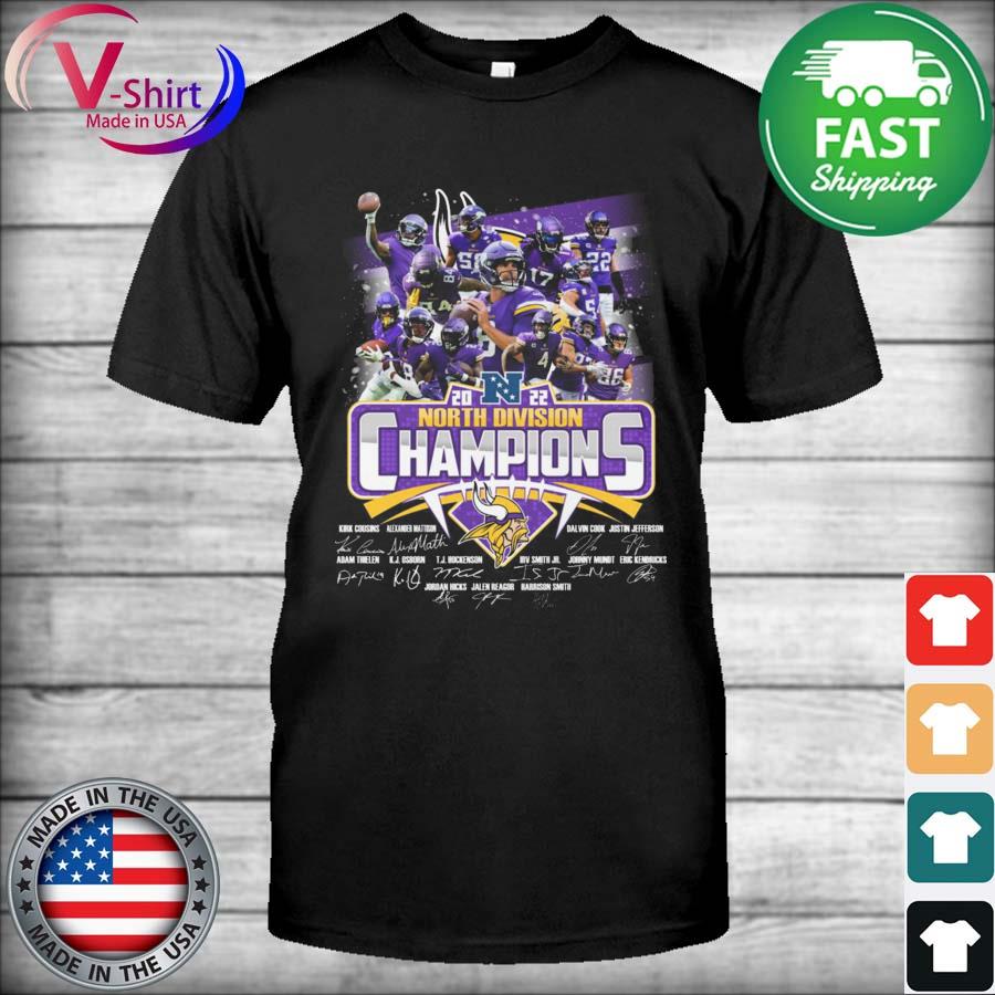 Official NFL Minnesota Vikings team 2022 North Division Champions  signatures shirt, hoodie, sweater, long sleeve and tank top