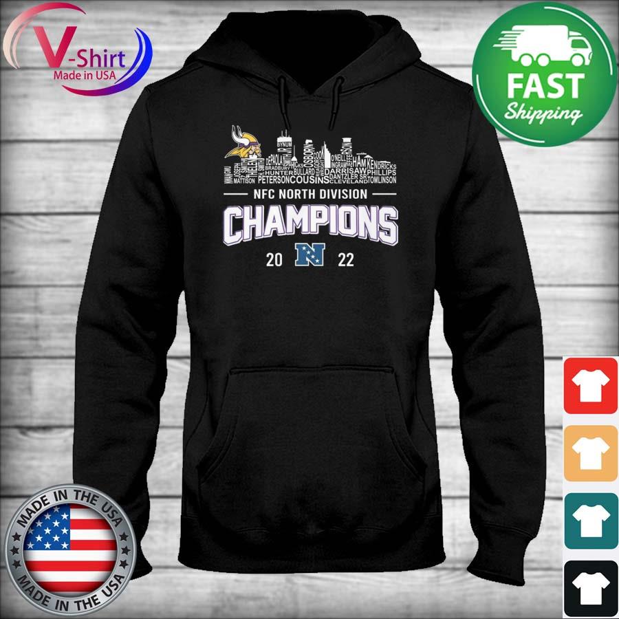 Minnesota Vikings team skyline NFC North Division Champions 2022 shirt,  hoodie, sweater, long sleeve and tank top