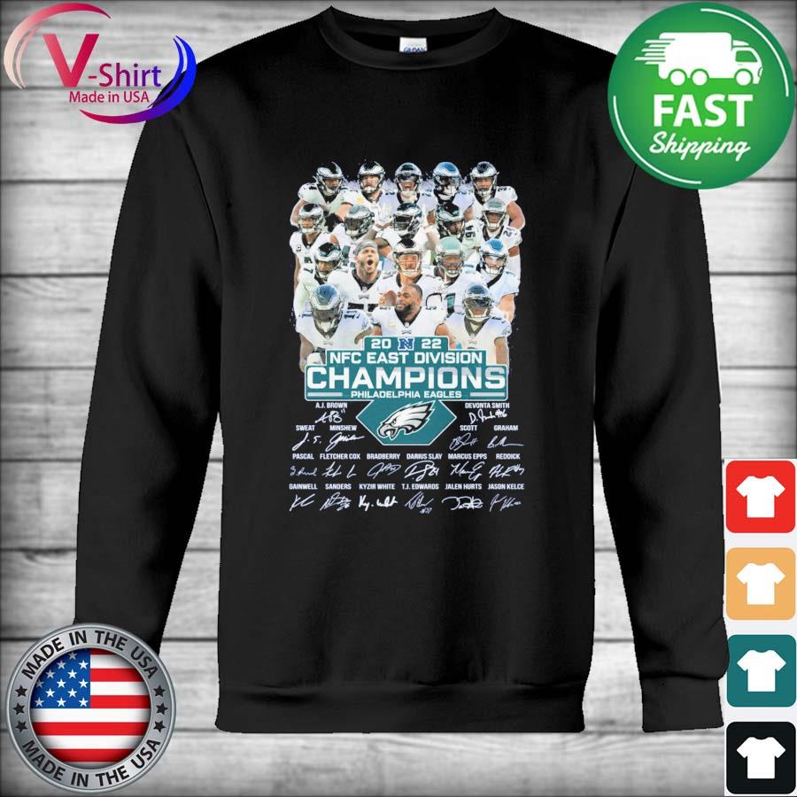 NFL Philadelphia Eagles 2022 NFC East Division Champions signatures shirt,  hoodie, sweater, long sleeve and tank top