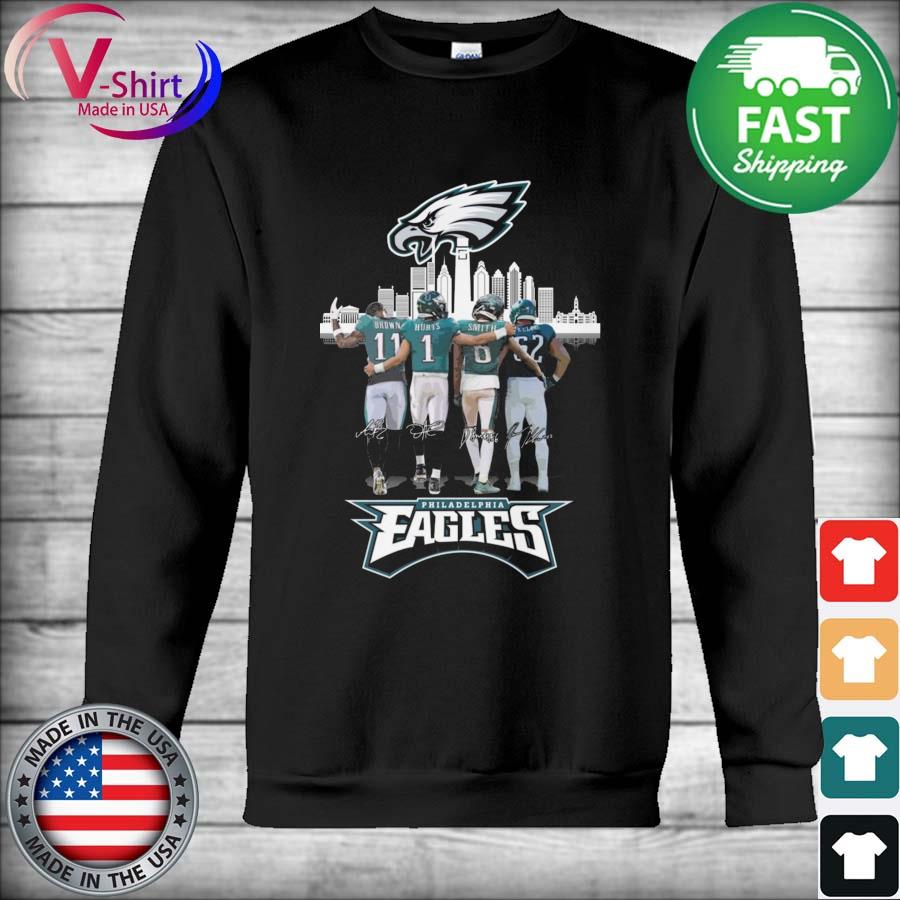 Philadelphia Eagles A. J. Brown Jalen Hurts DeVonta Smith and Jason Kelce  signatures shirt, hoodie, sweater, long sleeve and tank top