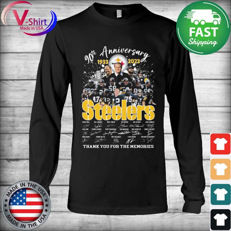 Pittsburgh Steelers 90th anniversary 1933 2023 thank you for the memories  signatures T-shirt, hoodie, sweater, long sleeve and tank top