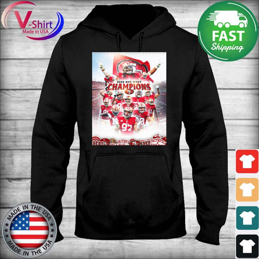 Official san francisco 49ers 2023 NFC west champions team player shirt,  hoodie, sweater, long sleeve and tank top