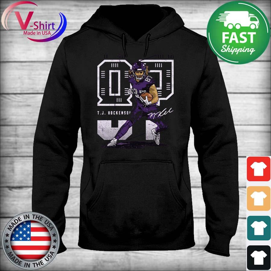 T.J. Hockenson Minnesota Vikings Youth Black Name & Number Logo Long Sleeve  T-Shirt 