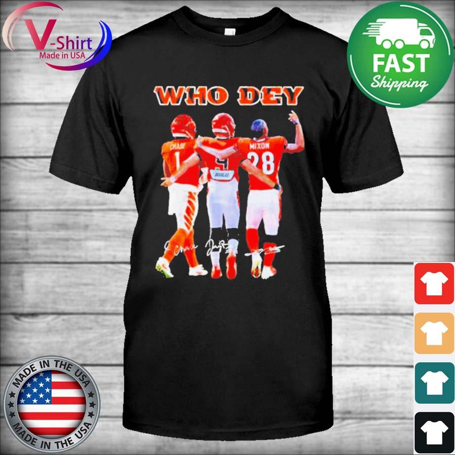 who dey Chase Burrow and Mixon Cincinnati Bengals shirt