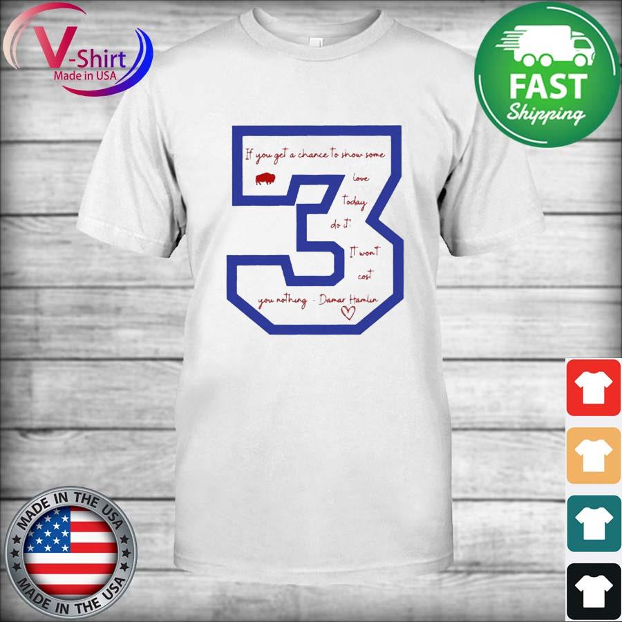 Love for 3 Damar Hamlin shirt, hoodie, sweater, long sleeve and tank top