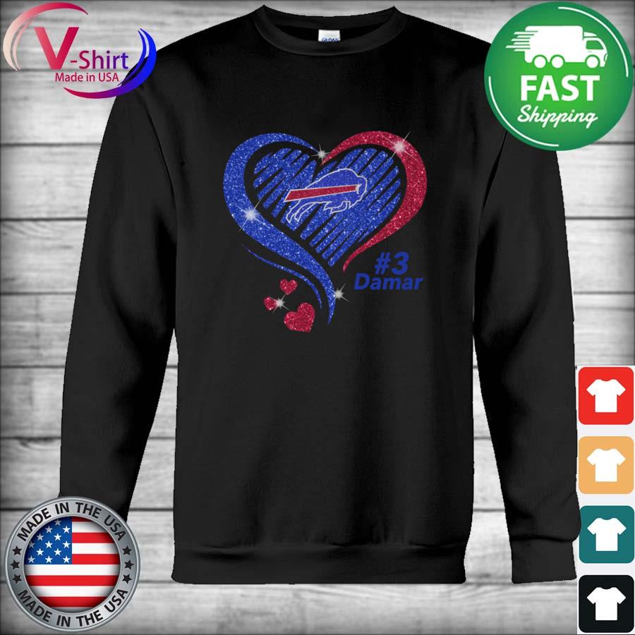 Damar hamlin buffalo love for 3 damar shirt, hoodie, sweater, long sleeve  and tank top