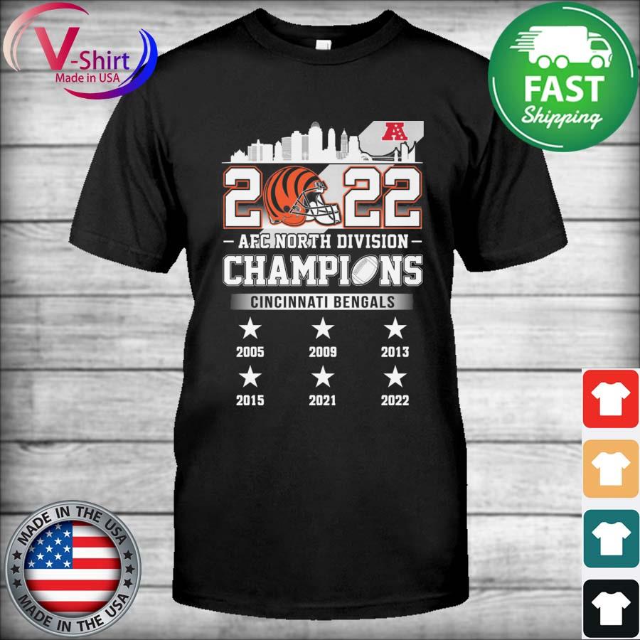 Cincinnati bengals afc north division champions 2005-2022 shirt, hoodie,  sweater, long sleeve and tank top