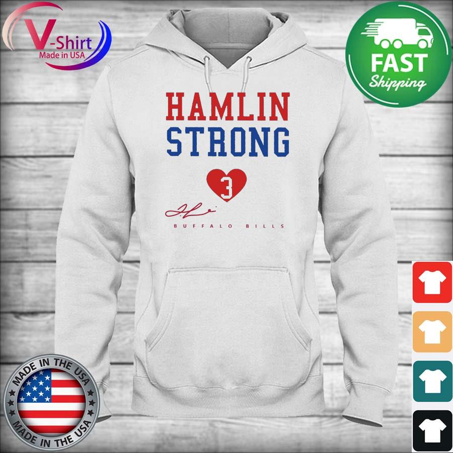 Damar Hamlin Strong Pray for 3 Show Love T-Shirt, hoodie, sweater