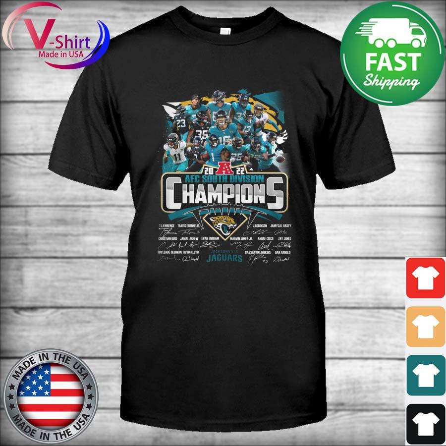 Jacksonville Jaguars 2022 AFC South Champions Signatures T-shirt - Kaiteez