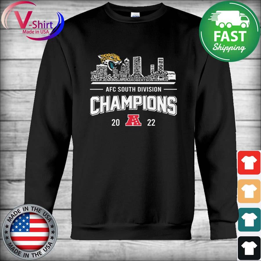 Jacksonville Jaguars team skyline AFC South Division Champions 2022 shirt,  hoodie, sweater, long sleeve and tank top