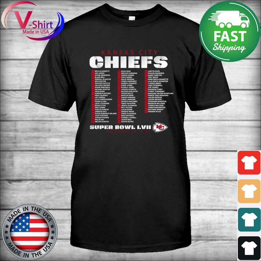 Fanatics Men's Kansas City Chiefs 2022 SBLVII Bound Varsity Team Roster Long  Sleeve T-Shirt