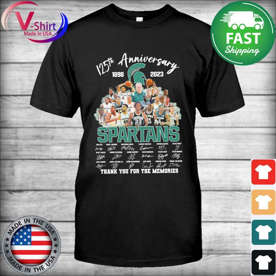 Official 125th Anniversary 1898-2023 Spartans Signatures Thank You For The Memories Shirt