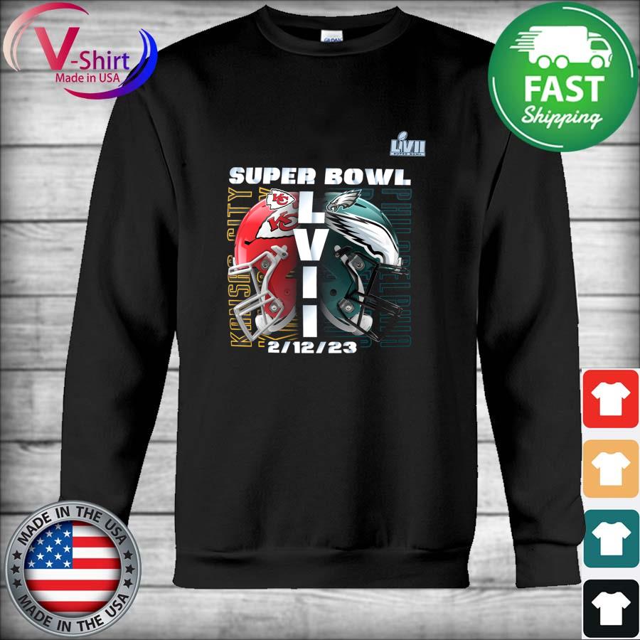 Official Kansas City Chiefs vs. Philadelphia Eagles Super Bowl LVII Matchup  Helmet Decal T-Shirt, hoodie, sweater, long sleeve and tank top