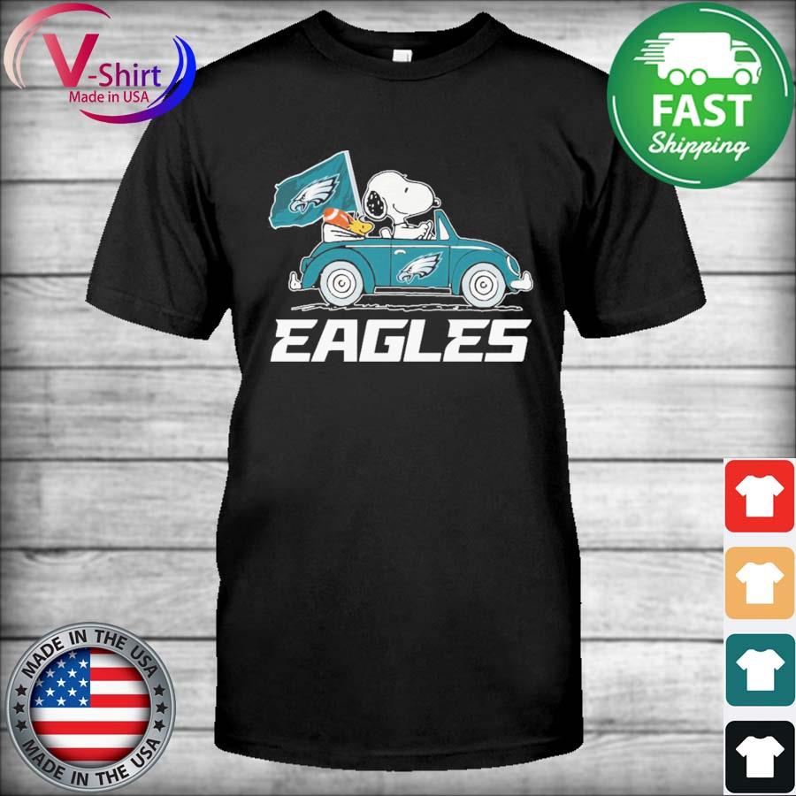 Philadelphia Eagles Snoopy And Woodstock Drive Car 2023 Super Bowl Shirt,  hoodie, sweater and long sleeve