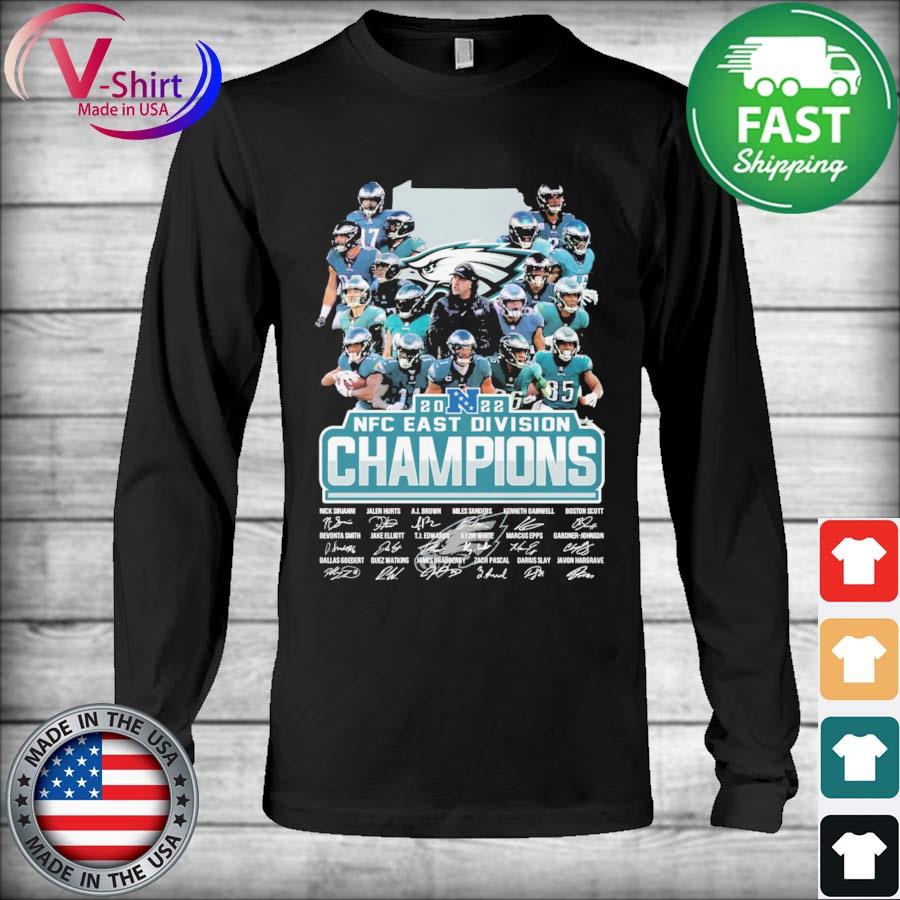 Philadelphia Eagles Team 2022 Nfc East Division Champions Signatures Shirt,  hoodie, sweater, long sleeve and tank top