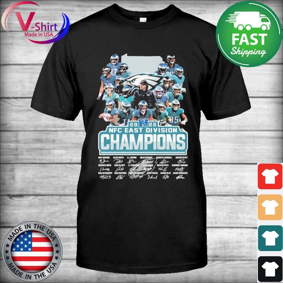 Philadelphia Eagles Team 2022 Nfc East Champions Signatures Shirt