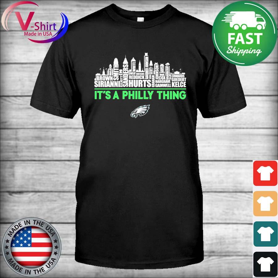 Philadelphia Eagles team name skyline It's a Philly thing 2023 shirt