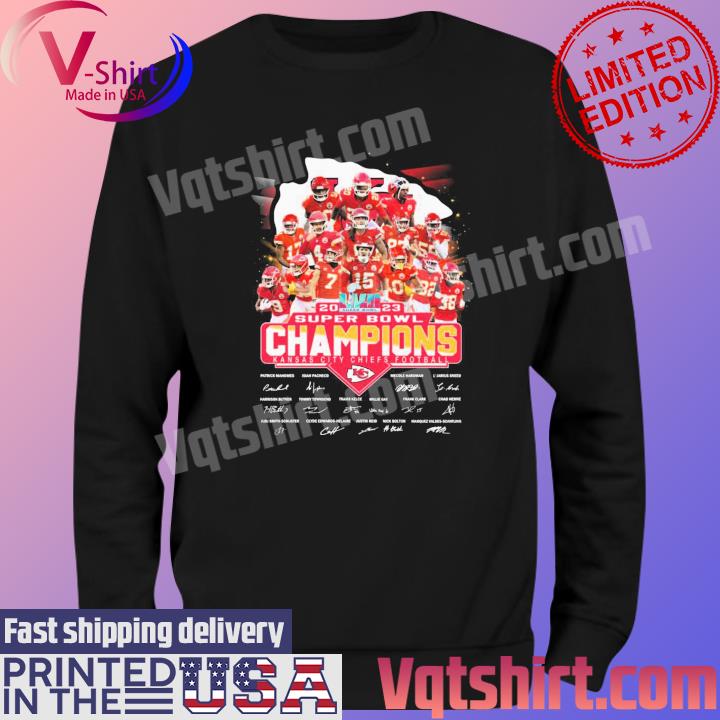 Official Kansas city Chiefs super bowl champions 2021 2022 signatures shirt,  hoodie, sweater, long sleeve and tank top