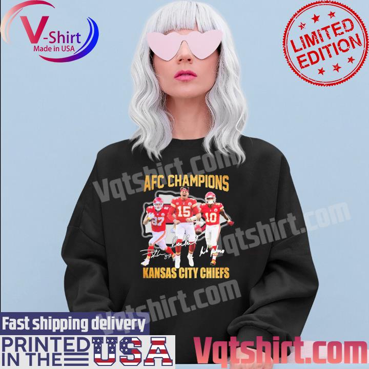 FREE shipping Travis Kelce Patrick Mahomes Isiah Pacheco AFC Champions  Kansas City Chief signatures Super Bowl 2023 shirt, Unisex tee, hoodie,  sweater, v-neck and tank top